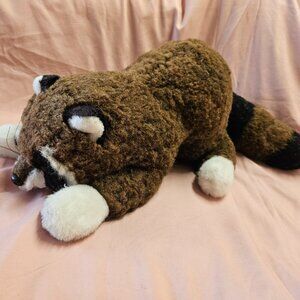 Russ Berrie Realistic Raccoon Plush Stuffed Animal Brown Black READ